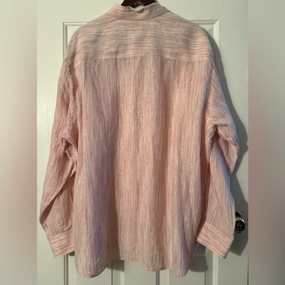 TOMMY BAHAMA Men’s XXL Long Sleeve 100% Linen Pink Gradient Pinstripe PRISTINE - Picture 13 of 14